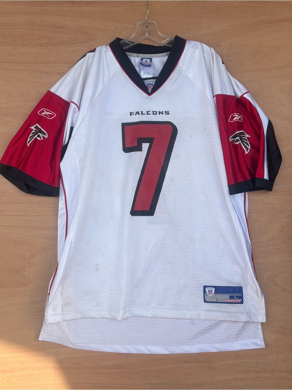 Reebok White and Red Falcons #7 Football Jersey
